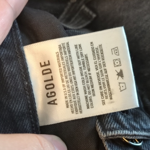 Agolde Cass Baggy Cargo Jean Grunge Black Organic Cotton Sz 33 Gorp Core - Picture 9 of 11